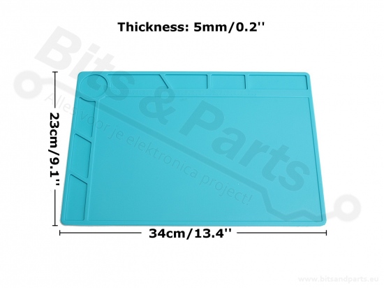 Silicone work mat 34cm x 23cm x 5mm blue